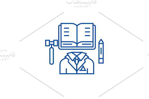 Business law,open book line icon