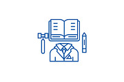 Business law,open book line icon