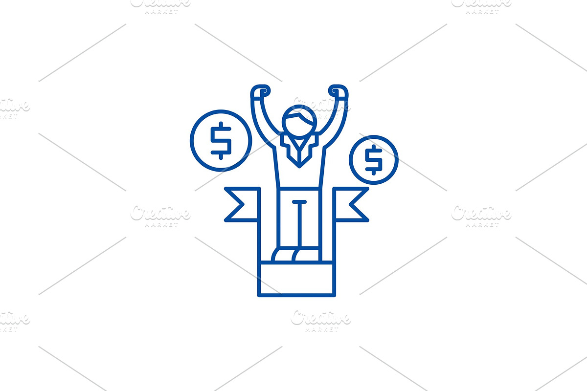 Business leadership line icon in Illustrations - product preview 8