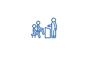 Business lecturer line icon concept