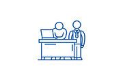 Business mentor line icon concept