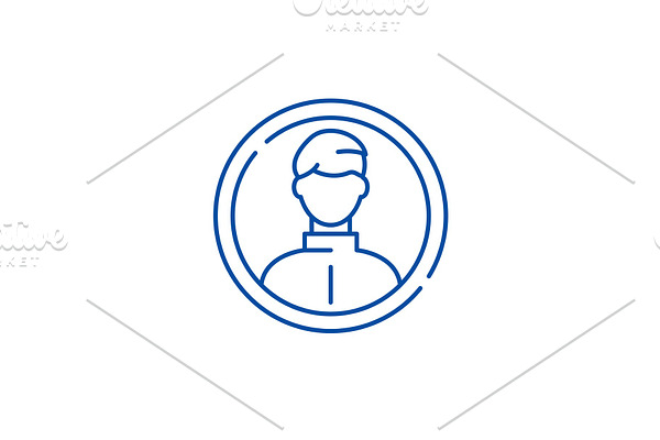 Business profile line icon concept