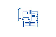 Business project line icon concept