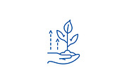 Business project growth line icon