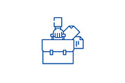 Business project plan line icon