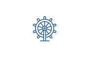 Business steering wheel line icon