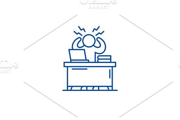 Business stress line icon concept