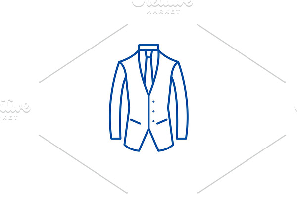 Business suit line icon concept
