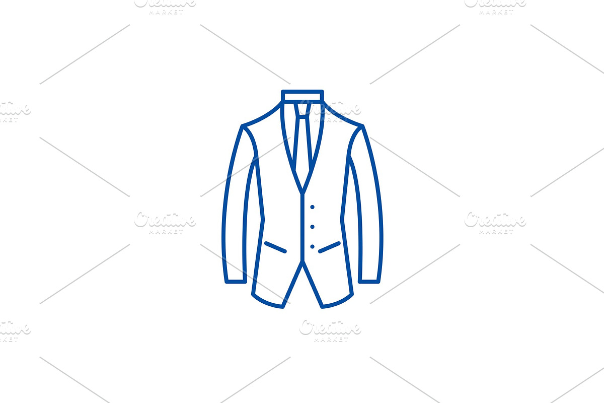 Business suit line icon concept in Illustrations - product preview 8