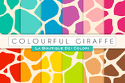 Colourful Giraffe Digital Papers
