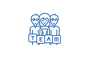 Business team line icon concept