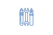 Business tools line icon concept