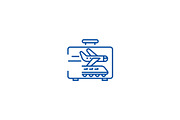 Business traveling line icon concept
