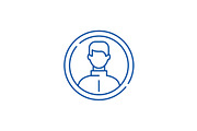 Business user line icon concept