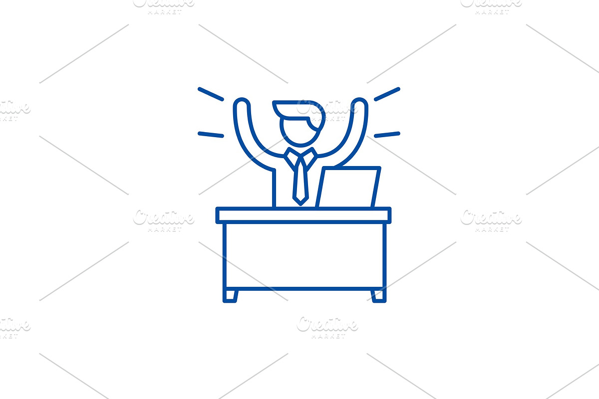 Business win line icon concept in Illustrations - product preview 8