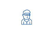 Businessman avatar with glasses line
