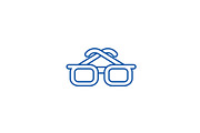 Businessman glasses line icon