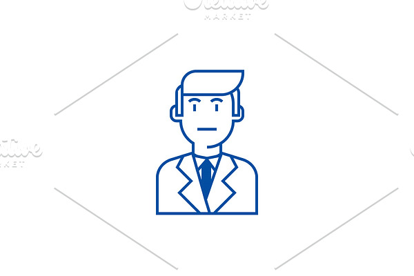 Businessman in suit line icon