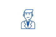 Businessman in suit line icon