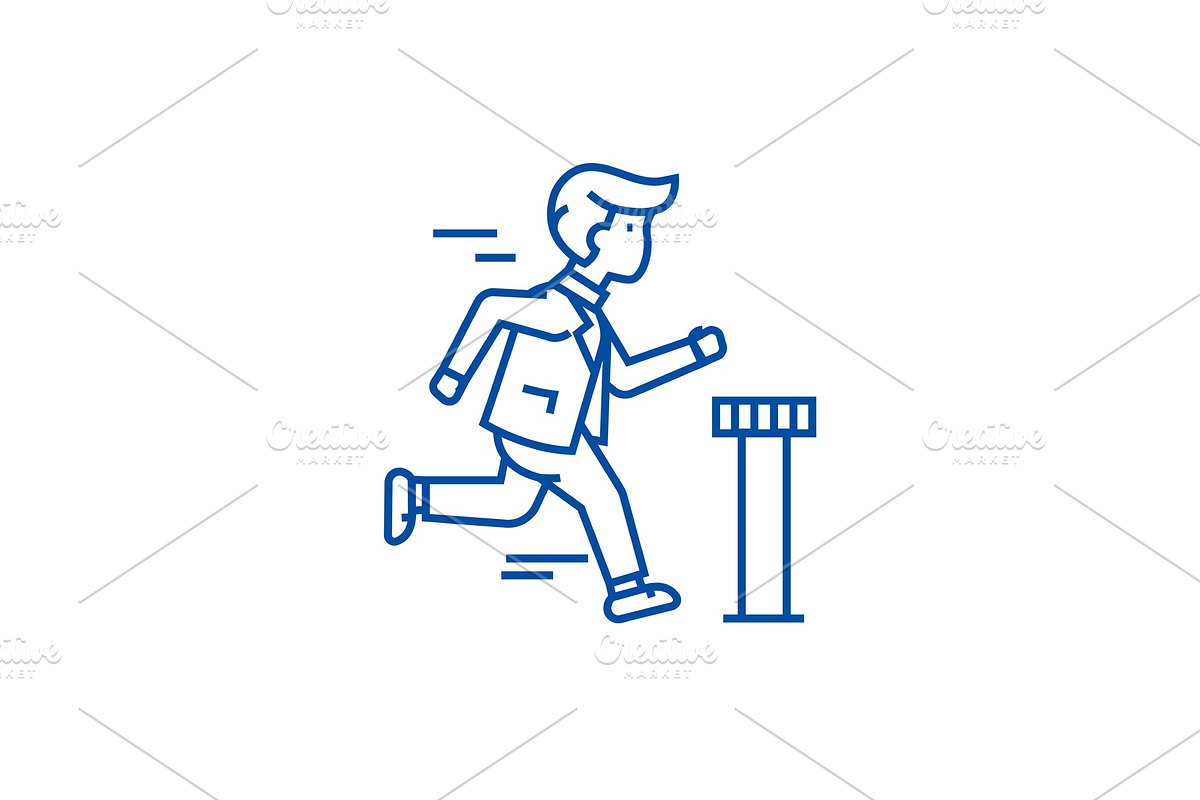 Businessman running to finish line in Illustrations - product preview 8