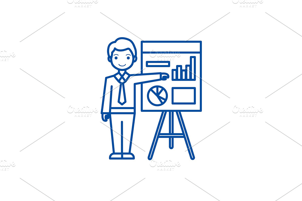 Businessman showing presentation in Illustrations - product preview 8