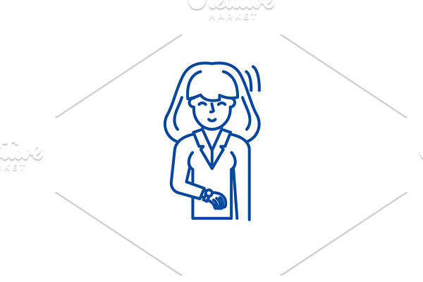 Businesswoman line icon concept