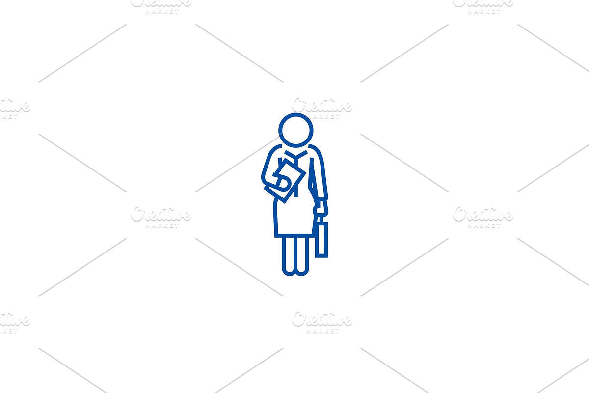 Businesswoman, standing secretary in Illustrations - product preview 8