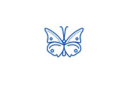Butterfly line icon concept