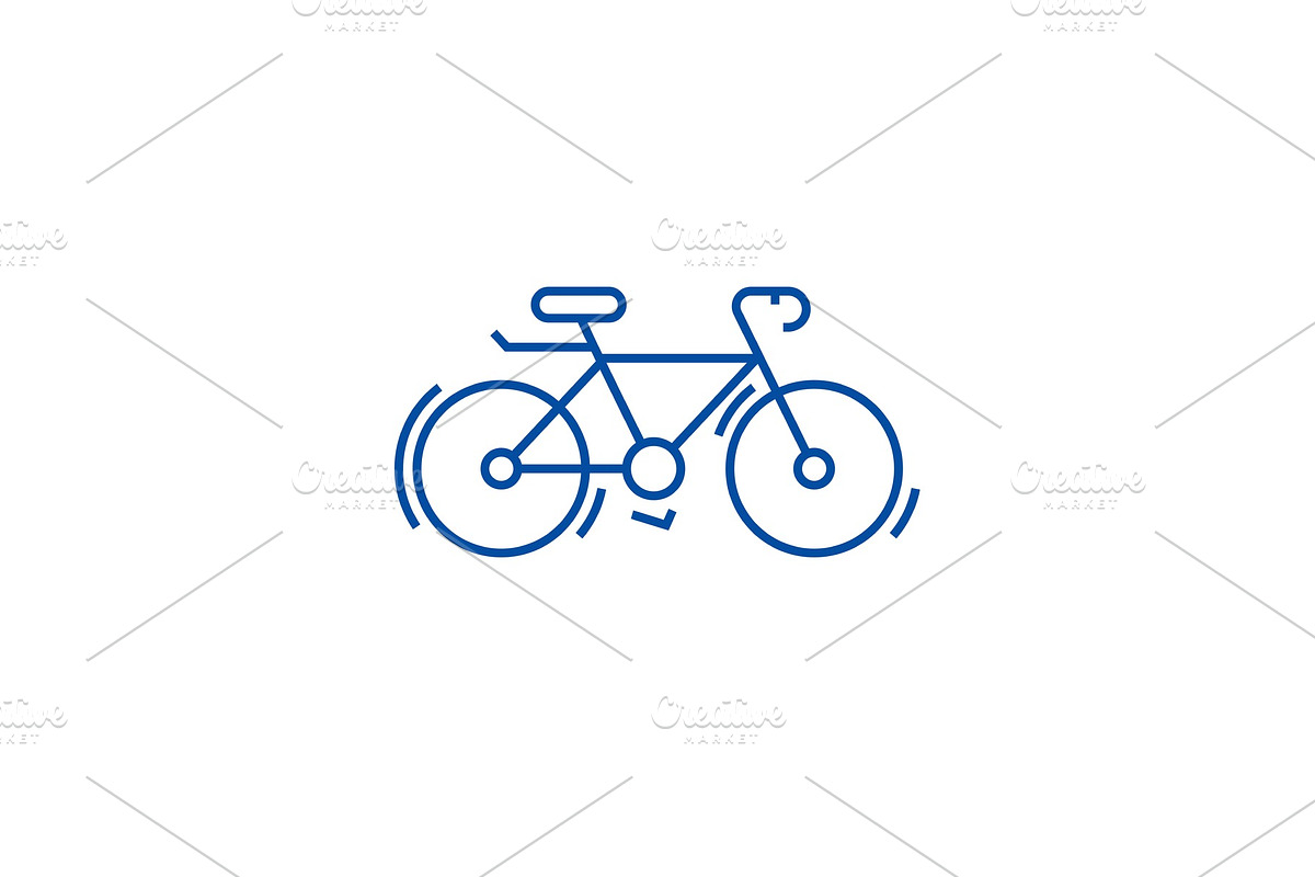 Bycicle line icon concept. Bycicle in Illustrations - product preview 8
