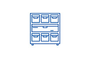 Cabinet with documents line icon
