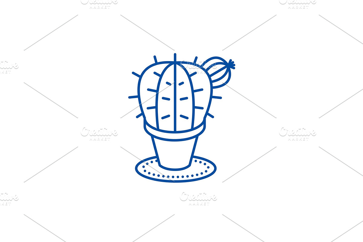 Cactus line icon concept. Cactus in Illustrations - product preview 8