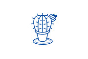 Cactus line icon concept. Cactus