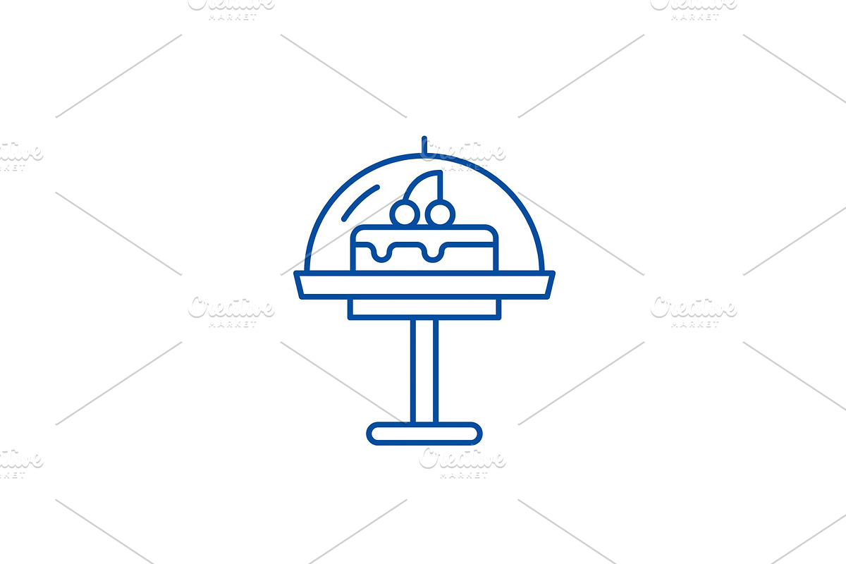 Cake line icon concept. Cake flat in Objects - product preview 8