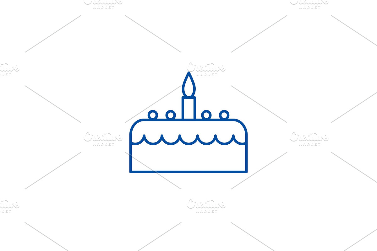 Cake with candle line icon concept in Objects - product preview 8