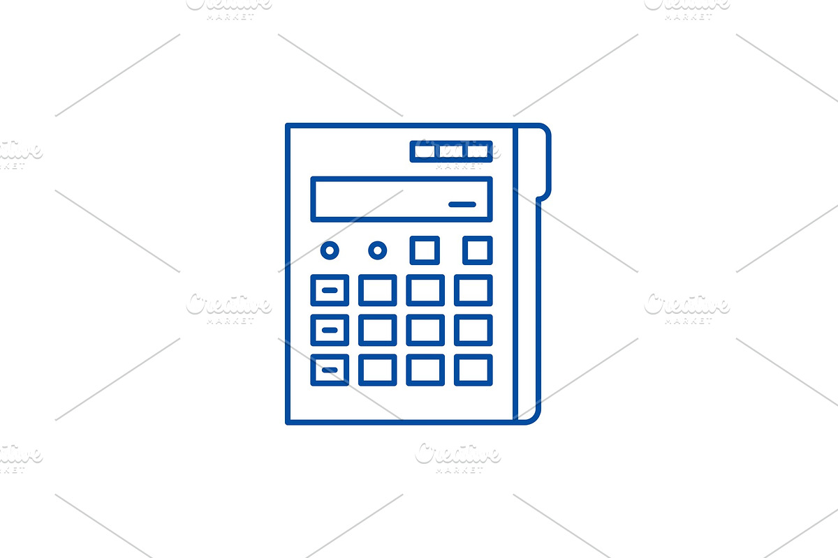 Calculator line icon concept in Illustrations - product preview 8