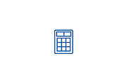 Calculator sign line icon concept