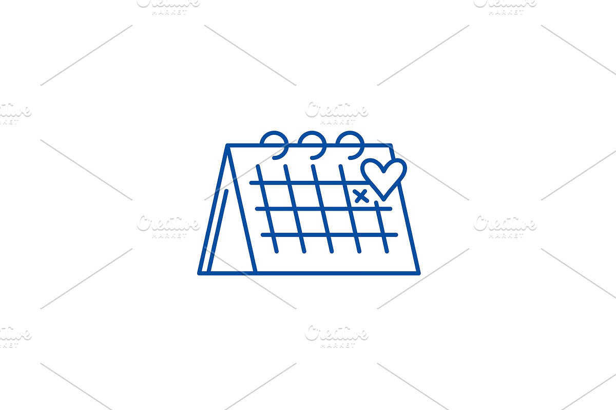 Calendar line icon concept. Calendar in Objects - product preview 8