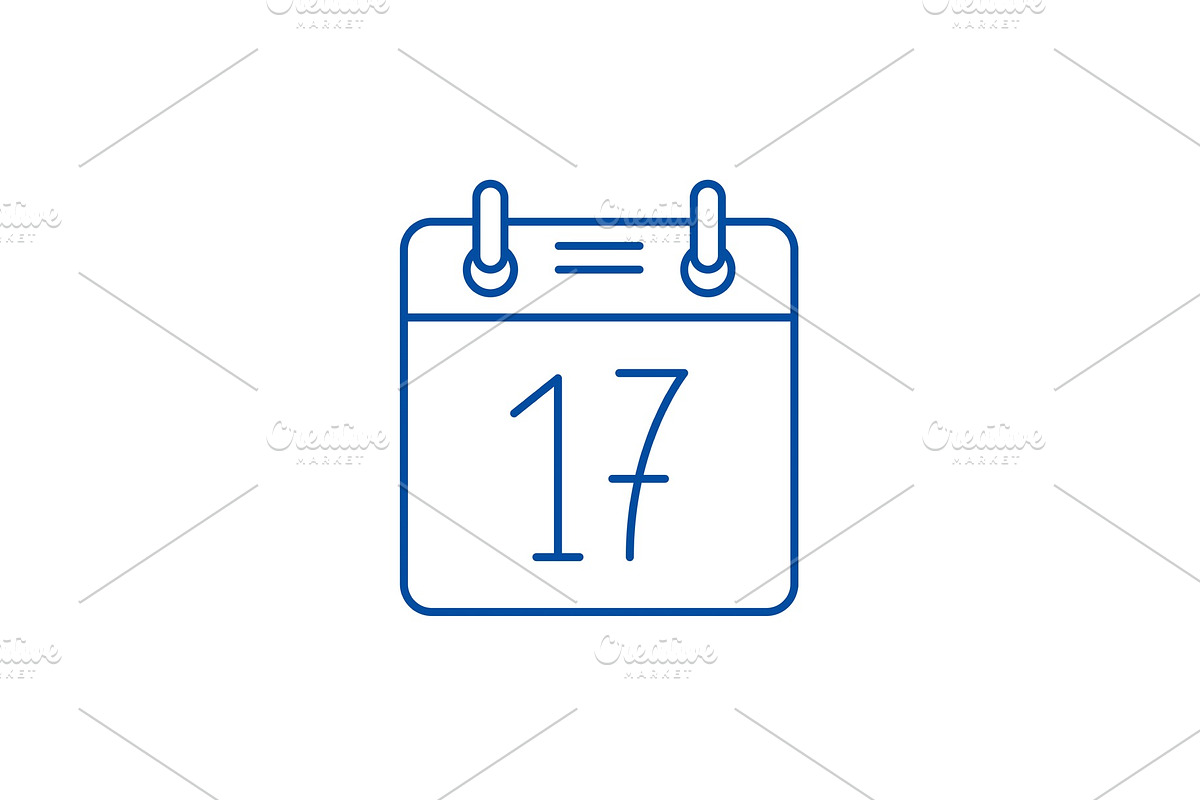 Calendar date line icon concept in Objects - product preview 8
