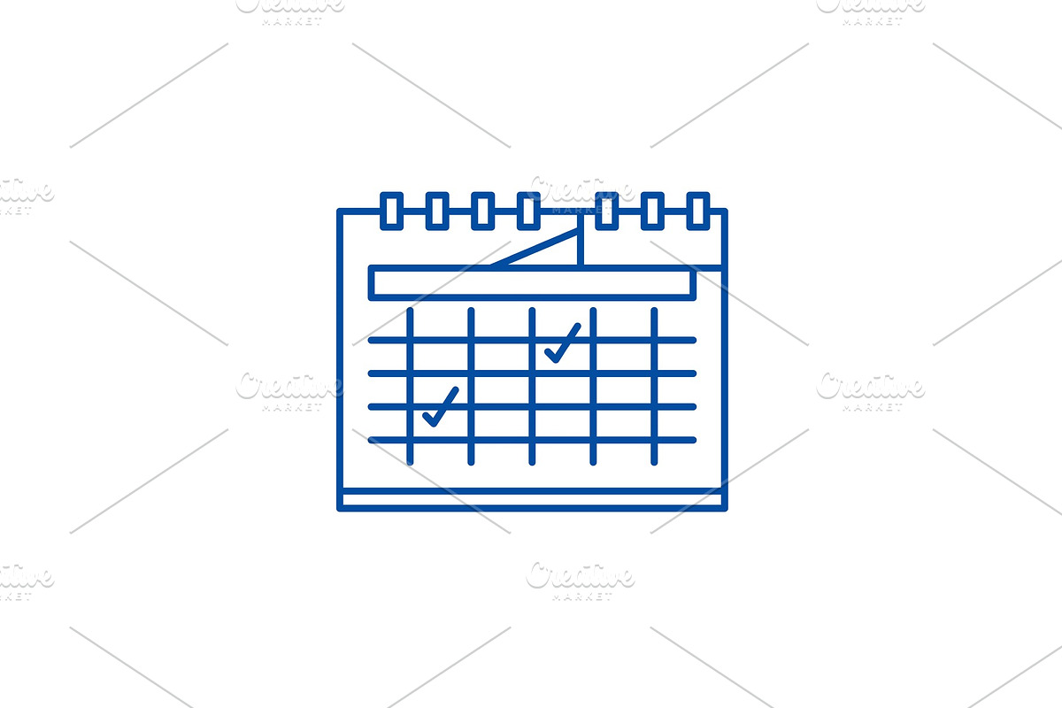 Calendar planning line icon concept in Illustrations - product preview 8
