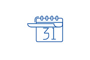 Calendar with list line icon concept