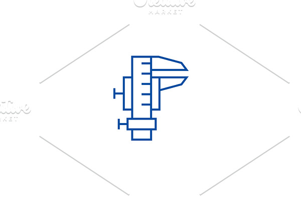 Caliper tool line icon concept