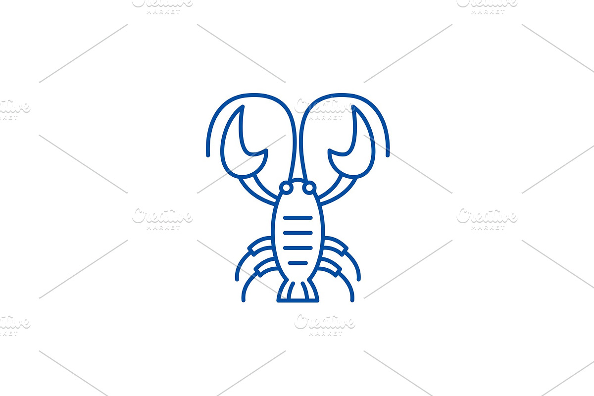 Cancer zodiac sign line icon concept in Illustrations - product preview 8