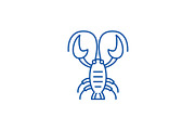 Cancer zodiac sign line icon concept