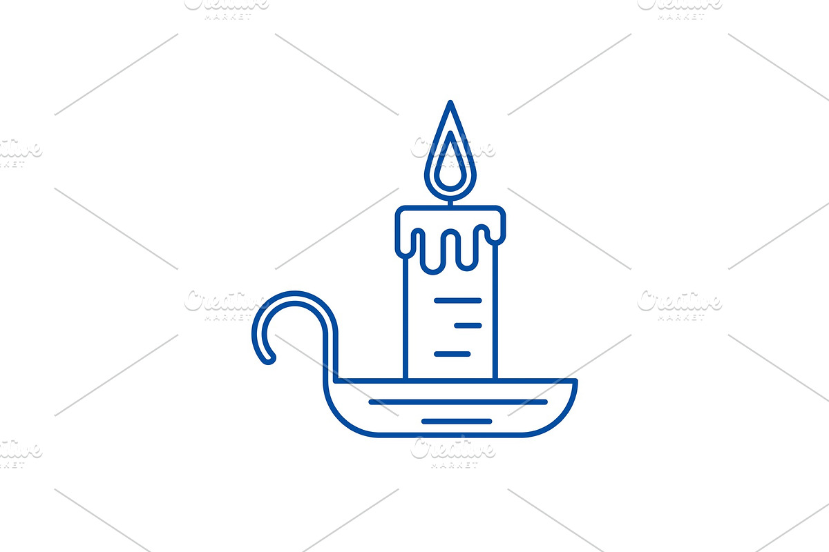 Candle line icon concept. Candle in Objects - product preview 8