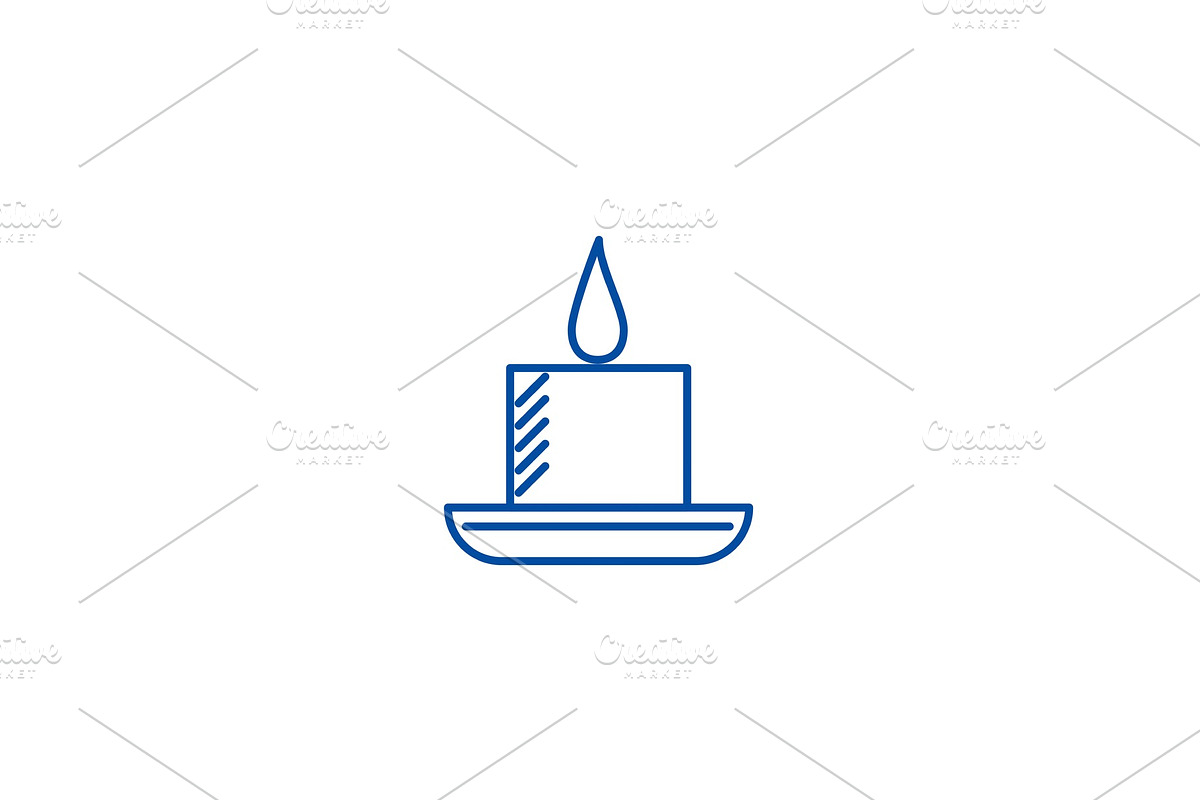 Candle in spa line icon concept in Illustrations - product preview 8