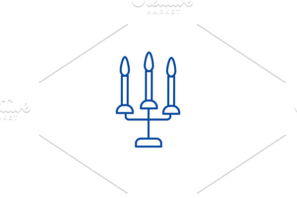 Candles with three candelabrum line