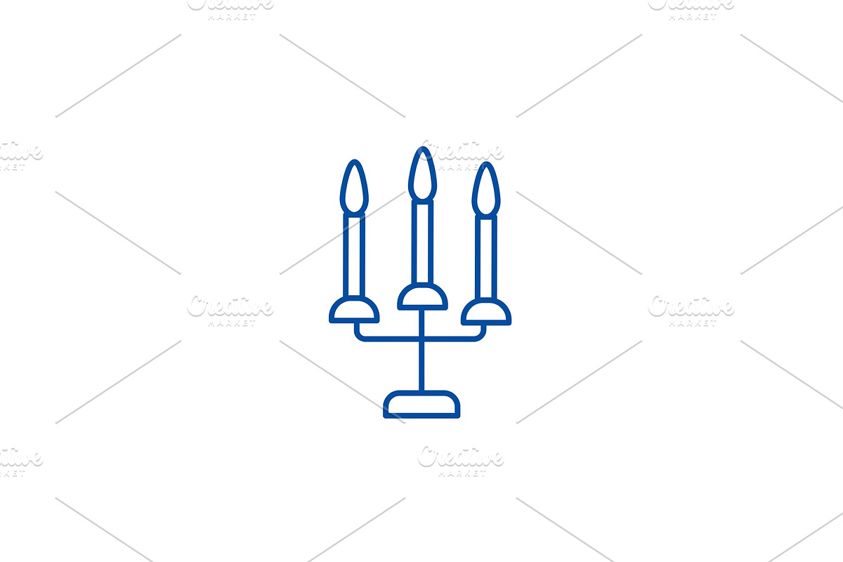 Candles with three candelabrum line in Objects - product preview 8