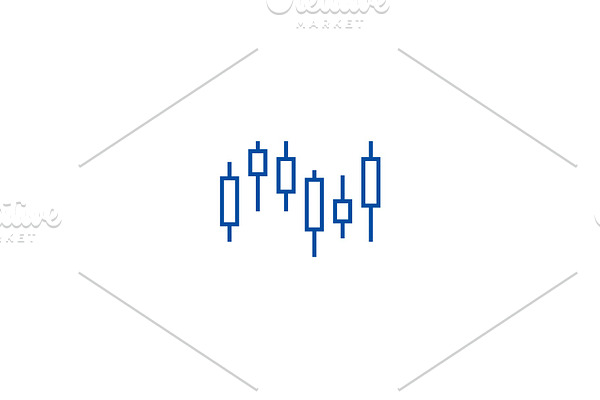 Candlestick chart line icon concept
