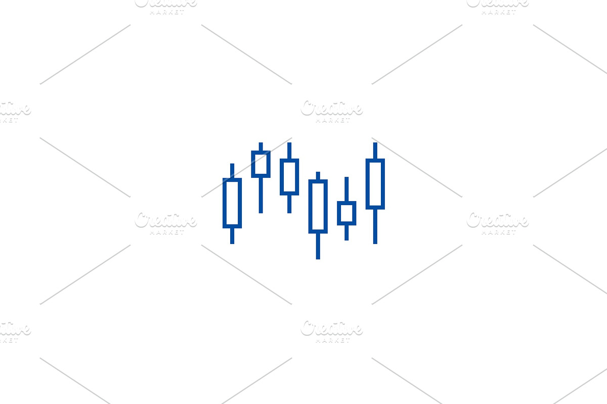 Candlestick chart line icon concept in Illustrations - product preview 8