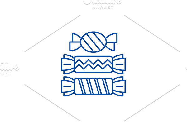 Candy line icon concept. Candy flat
